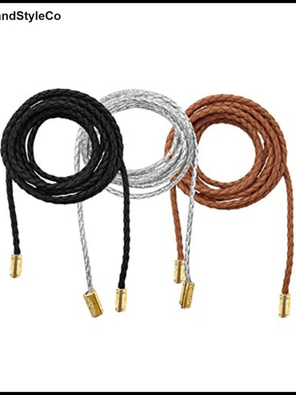 3 Pack Skinny Waist Belt PU Leather Braided Boho Tie Belt